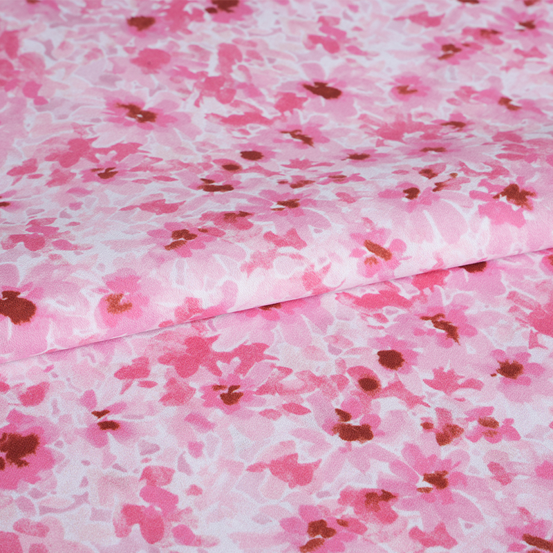 75D/18T Rotete Misty Floral Print Stoff