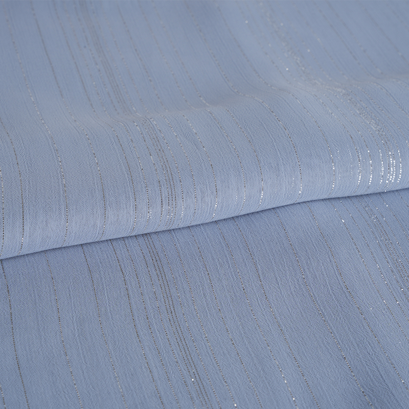 75D Irregular Silver Silk Chiffon Crepe