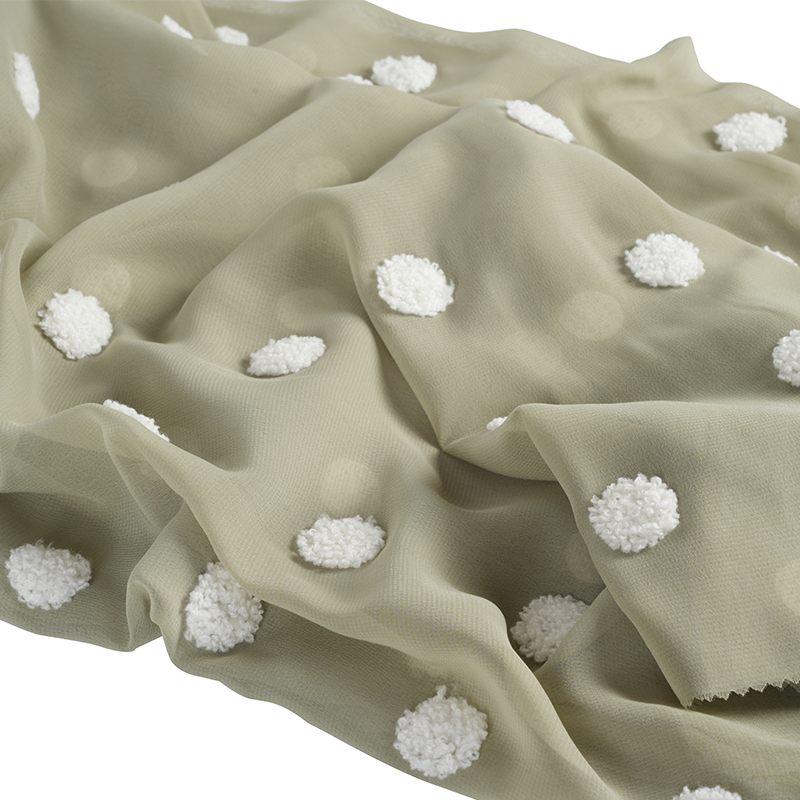 75d/18t flat chiffon med håndklebroderistoff