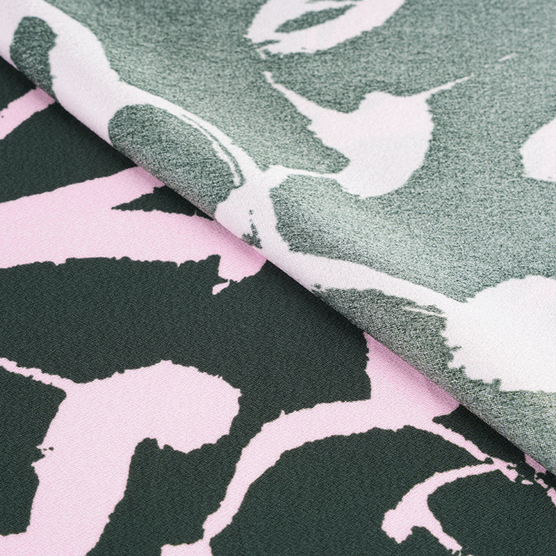 75D*120D Polyester Silke Rynket Arabic Print Stoff