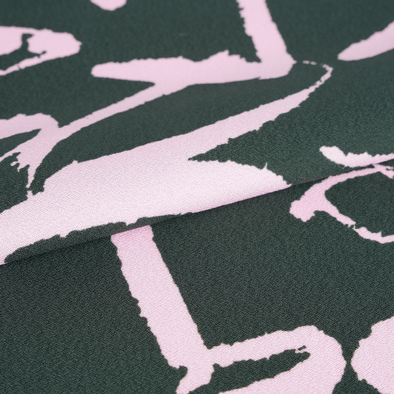 75D*120D Polyester Silke Rynket Arabic Print Stoff