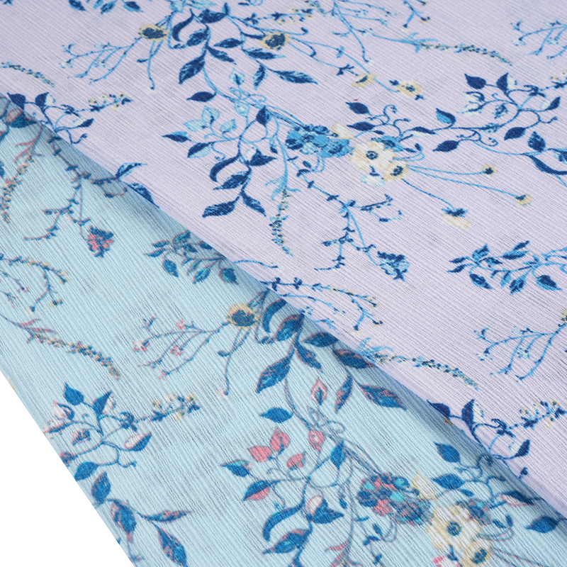 50*68 Composite Silk Bark Crinkle Hibiscus Flower Watermark Stoff