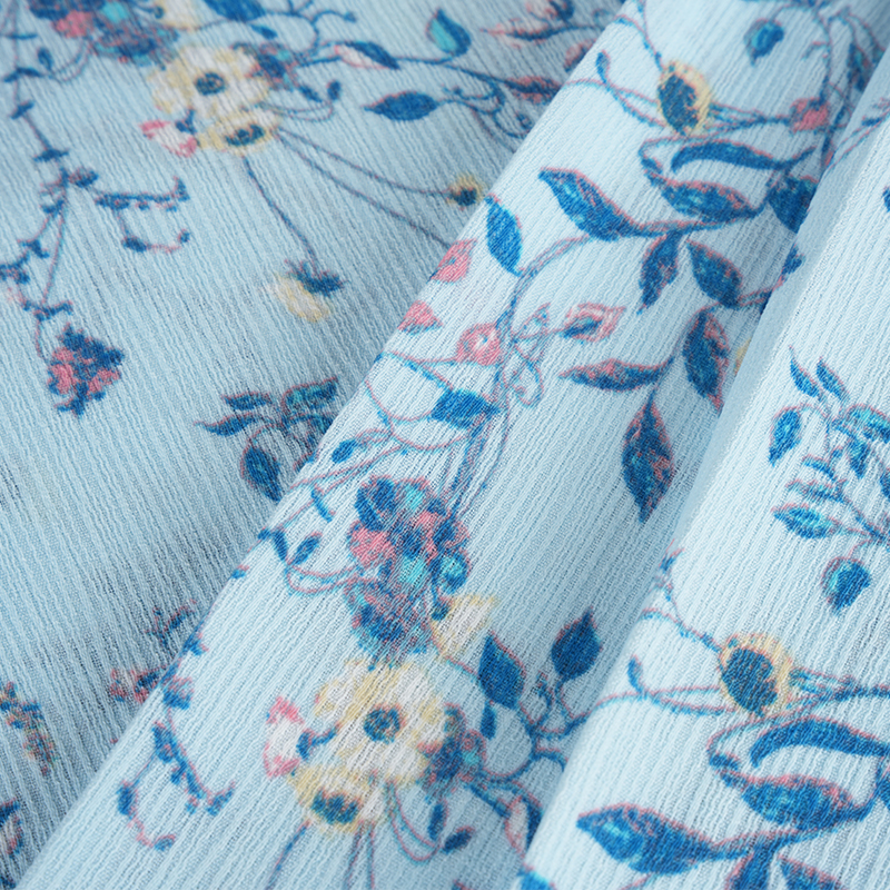 50*68 Composite Silk Bark Crinkle Hibiscus Flower Watermark Stoff