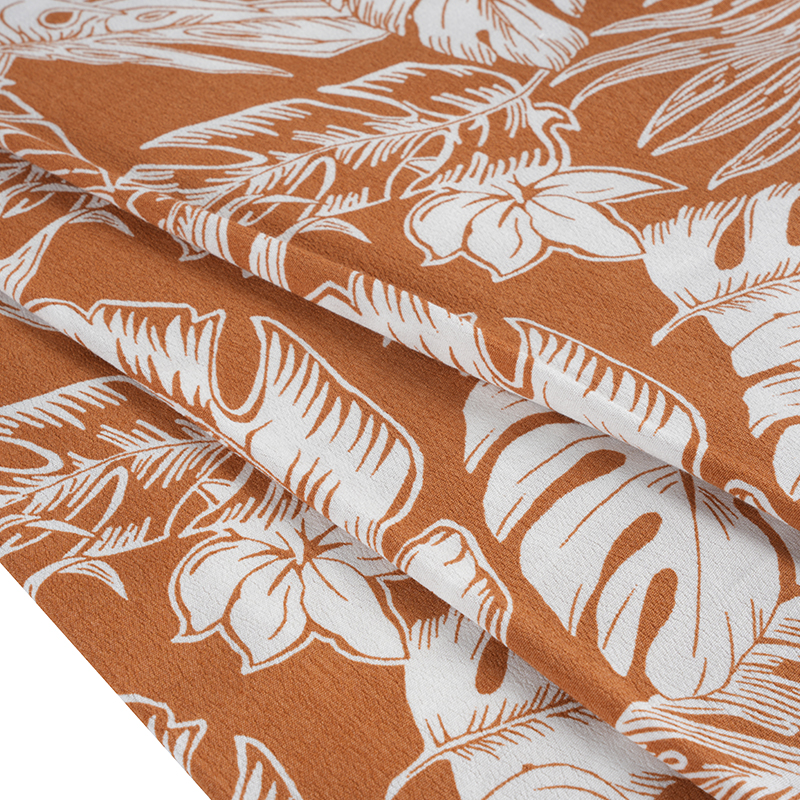 Rik vevd trykt crepe stoff