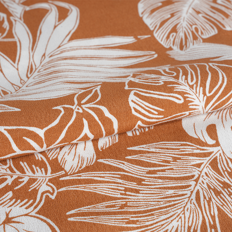 Rik vevd trykt crepe stoff