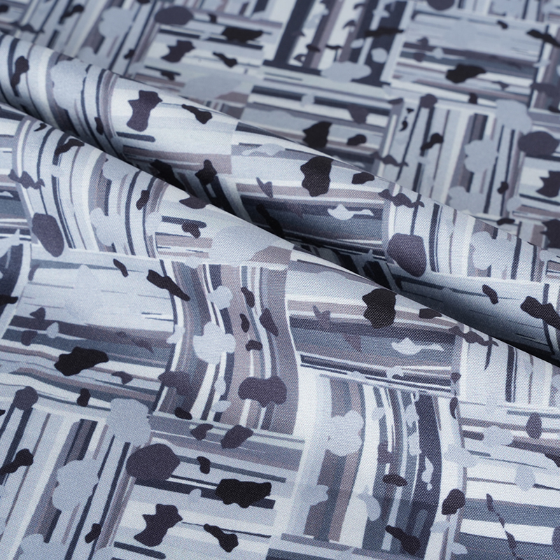 100D*40S Cool Silk Cotton Abstrakt Positiv og Negativ Block Digital Printing Stoff